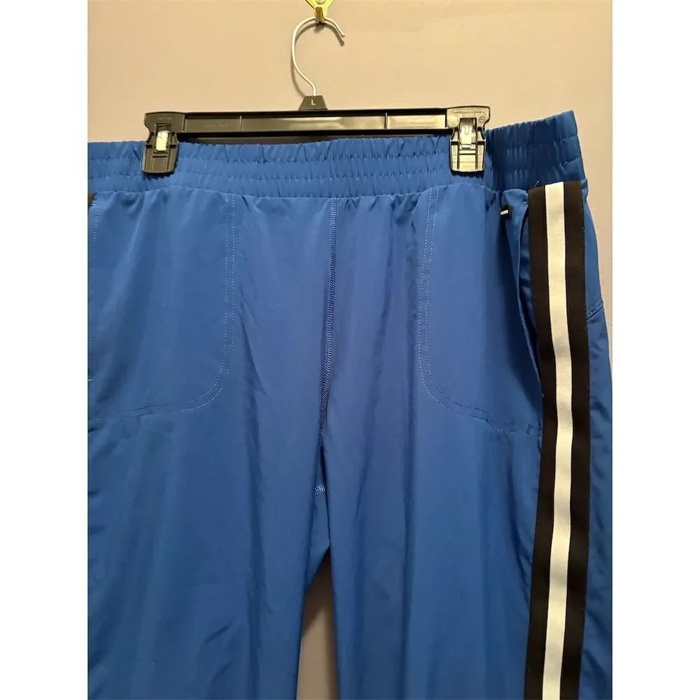 DKNY Sport Women's Blue Sweatpants Size L Elastic Waist Gathered Ankles - Picture 2 of 12